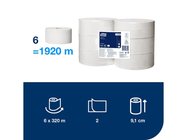 Toalettpapper TORK Uni T1 2-lag 6/fp